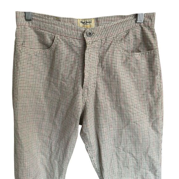 Pepe Jeans London Pants Checks Jeepster 5/6 Preppy Hipster Heritage Button Fly - Picture 2 of 12